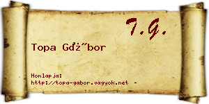 Topa Gábor névjegykártya