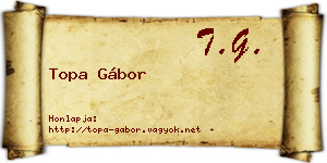 Topa Gábor névjegykártya